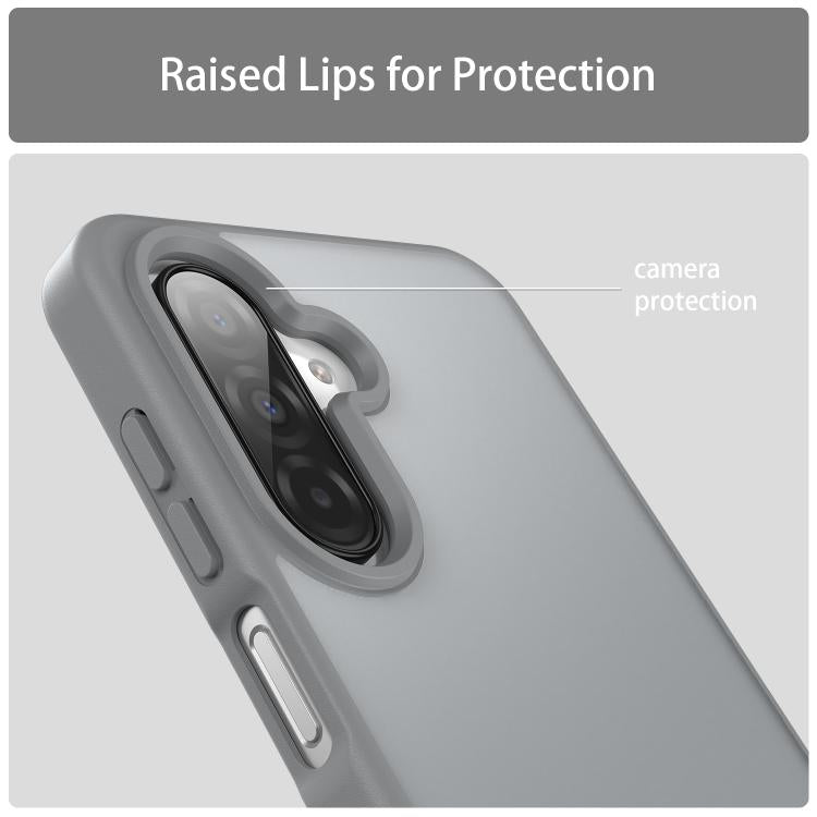 Funda híbrida de TPU translúcida Fanying Series para Samsung Galaxy A26 5G (gris plateado)