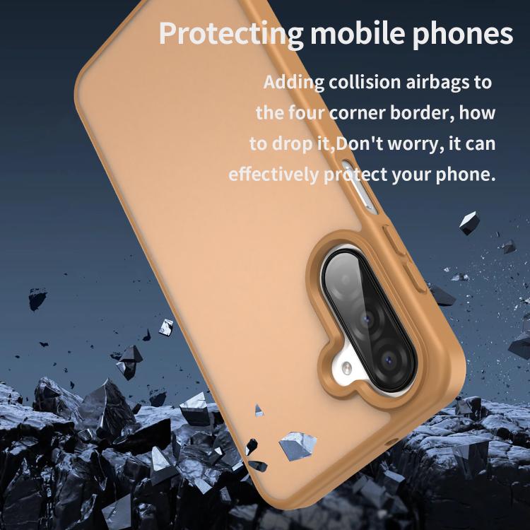 Funda híbrida de TPU translúcida y esmerilada para Samsung Galaxy A26 5G (Dorado desierto)