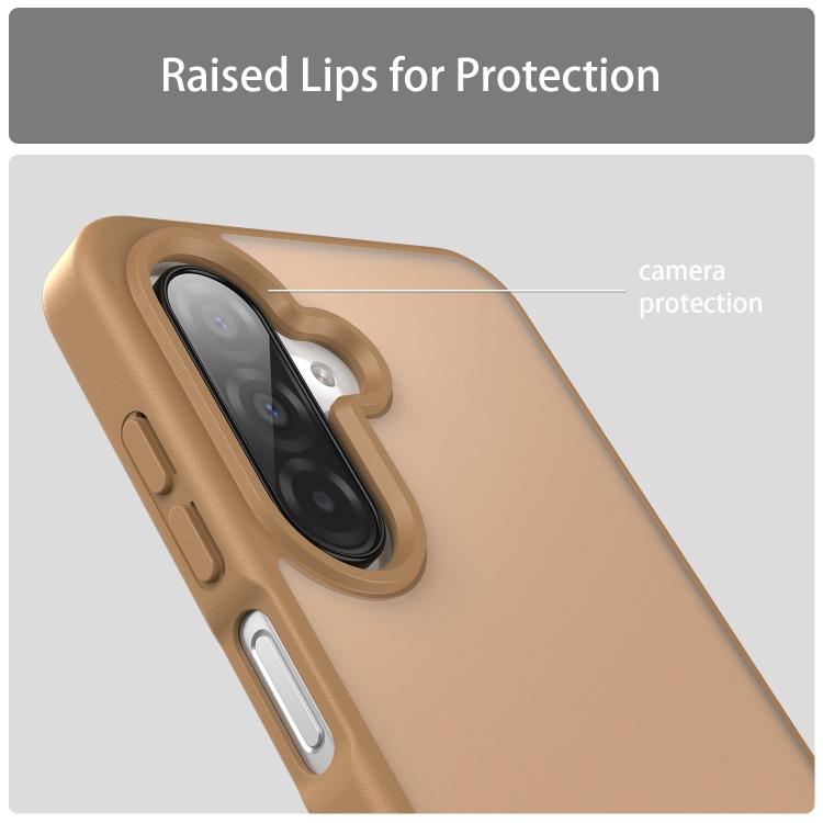 Funda híbrida de TPU translúcida y esmerilada para Samsung Galaxy A26 5G (Dorado desierto)