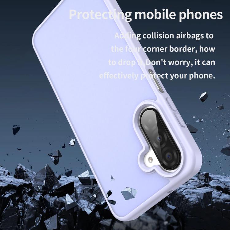 Funda híbrida de TPU translúcida y esmerilada para Samsung Galaxy A26 5G (lavanda)