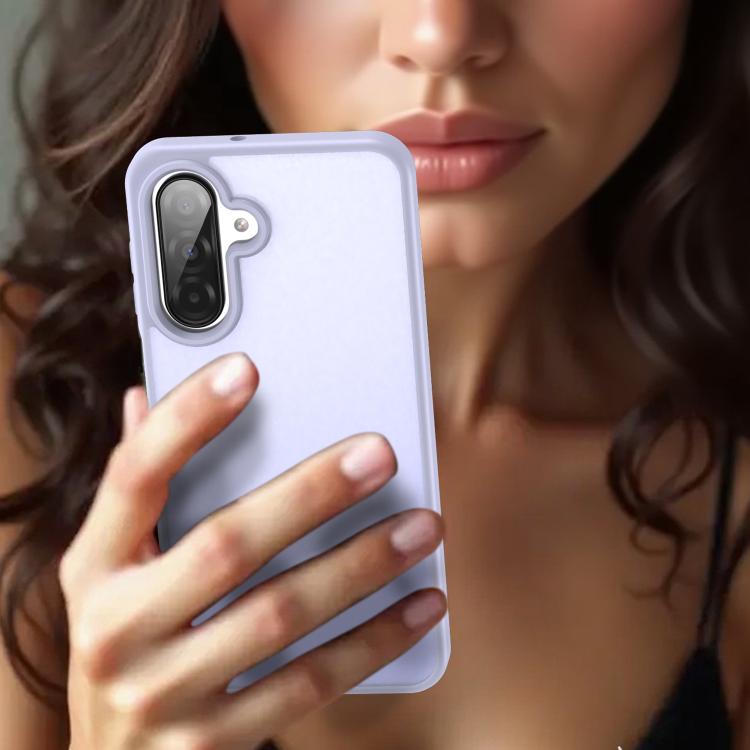 Funda híbrida de TPU translúcida y esmerilada para Samsung Galaxy A26 5G (lavanda)