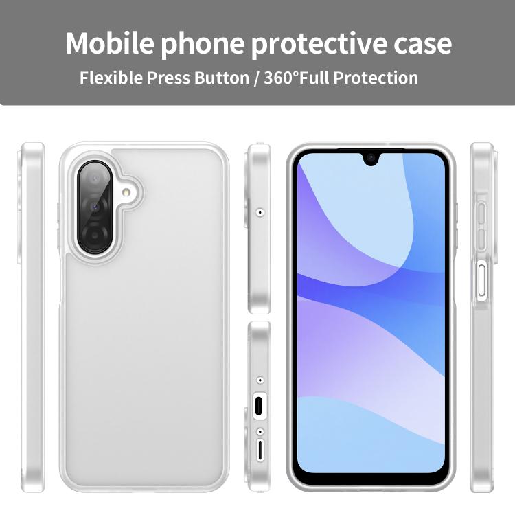 Funda híbrida de TPU translúcida y esmerilada para Samsung Galaxy A26 5G (blanco mate)