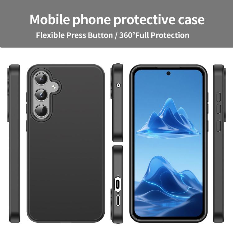 Funda híbrida de TPU translúcida y esmerilada para Samsung Galaxy A55 5G (negro)