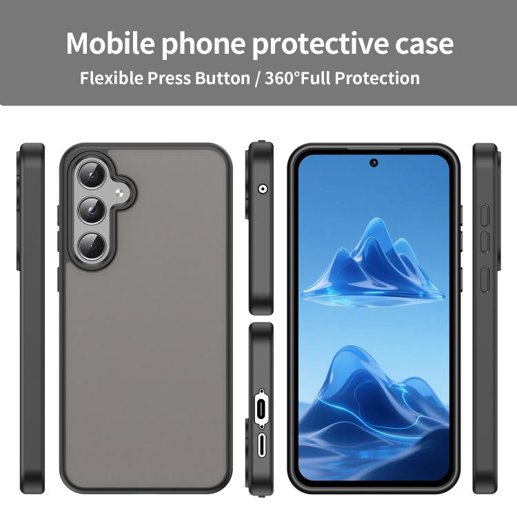 Funda híbrida de TPU translúcida para Samsung Galaxy A55 5G Fanying Series (negro translúcido)