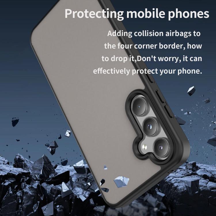 Funda híbrida de TPU translúcida para Samsung Galaxy A55 5G Fanying Series (negro translúcido)