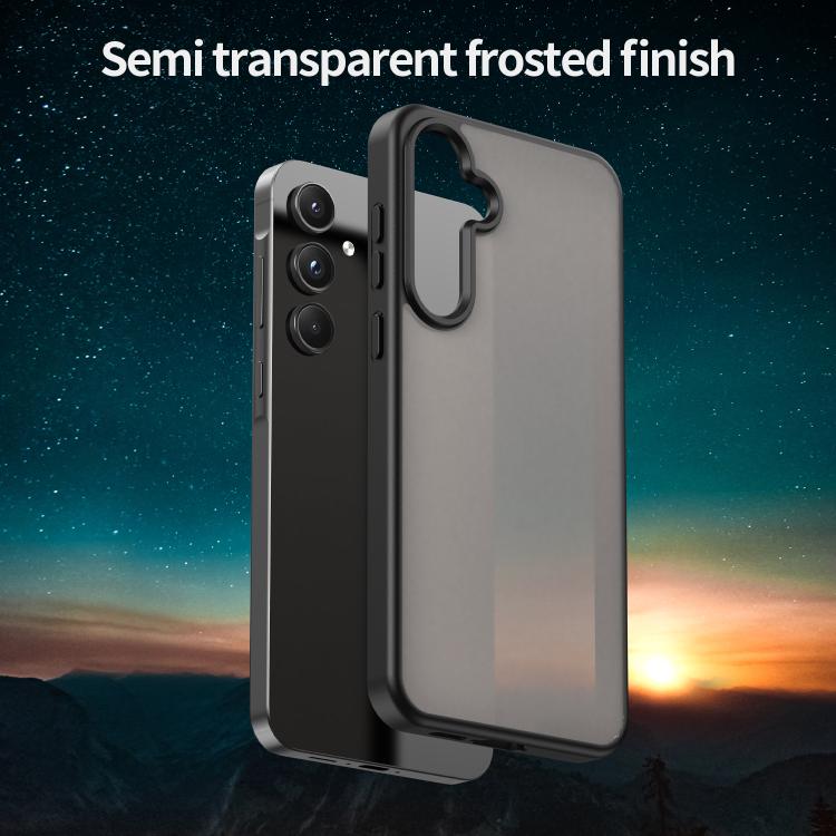 Funda híbrida de TPU translúcida para Samsung Galaxy A55 5G Fanying Series (negro translúcido)