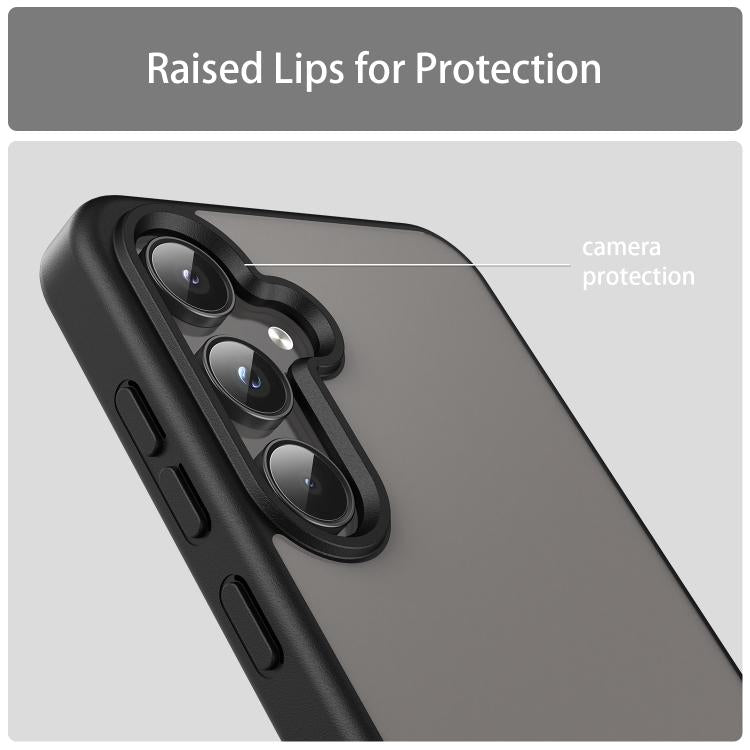 Funda híbrida de TPU translúcida para Samsung Galaxy A55 5G Fanying Series (negro translúcido)