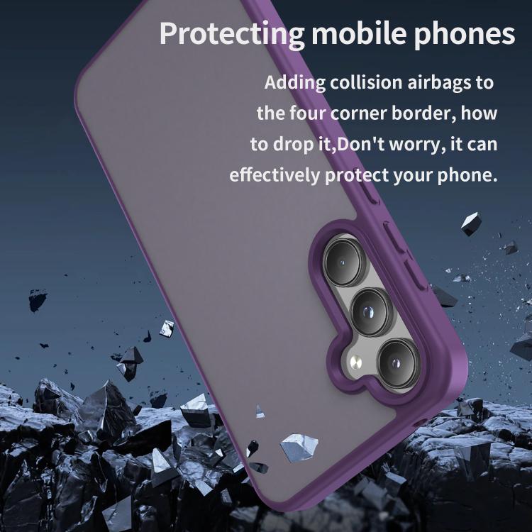 Funda híbrida de TPU translúcida y esmerilada para Samsung Galaxy A55 5G (morado cristal)
