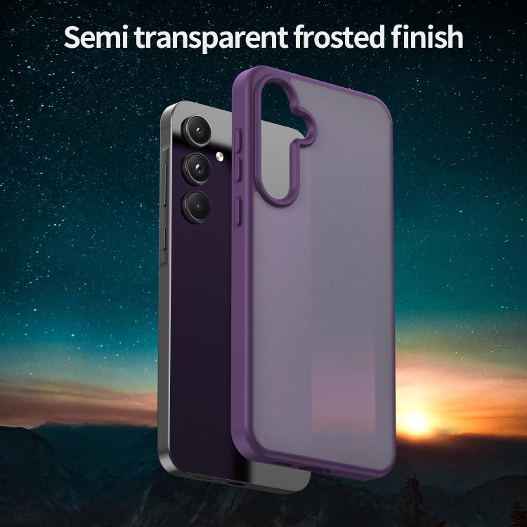 Funda híbrida de TPU translúcida y esmerilada para Samsung Galaxy A55 5G (morado cristal)