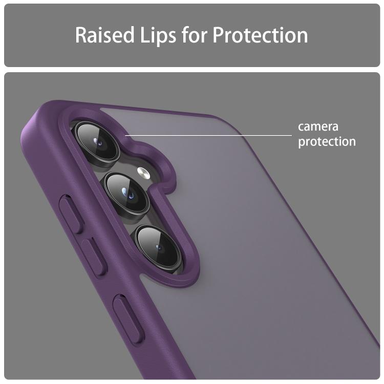 Funda híbrida de TPU translúcida y esmerilada para Samsung Galaxy A55 5G (morado cristal)