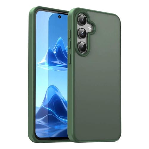 Funda híbrida de TPU translúcida y esmerilada para Samsung Galaxy A55 5G (verde oliva)