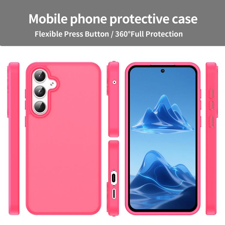 Funda híbrida de TPU translúcida y esmerilada para Samsung Galaxy A55 5G (rosa)