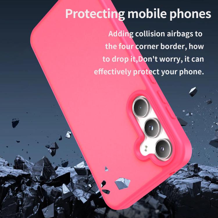 Funda híbrida de TPU translúcida y esmerilada para Samsung Galaxy A55 5G (rosa)