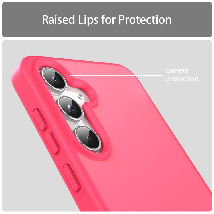 Funda híbrida de TPU translúcida y esmerilada para Samsung Galaxy A55 5G (rosa)
