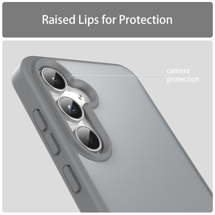 Funda híbrida de TPU translúcida y esmerilada para Samsung Galaxy A55 5G (gris plateado)