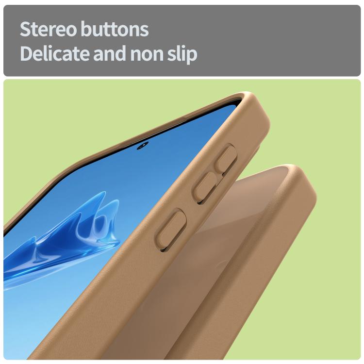 Funda híbrida de TPU translúcida y esmerilada para Samsung Galaxy A55 5G (Dorado desierto)