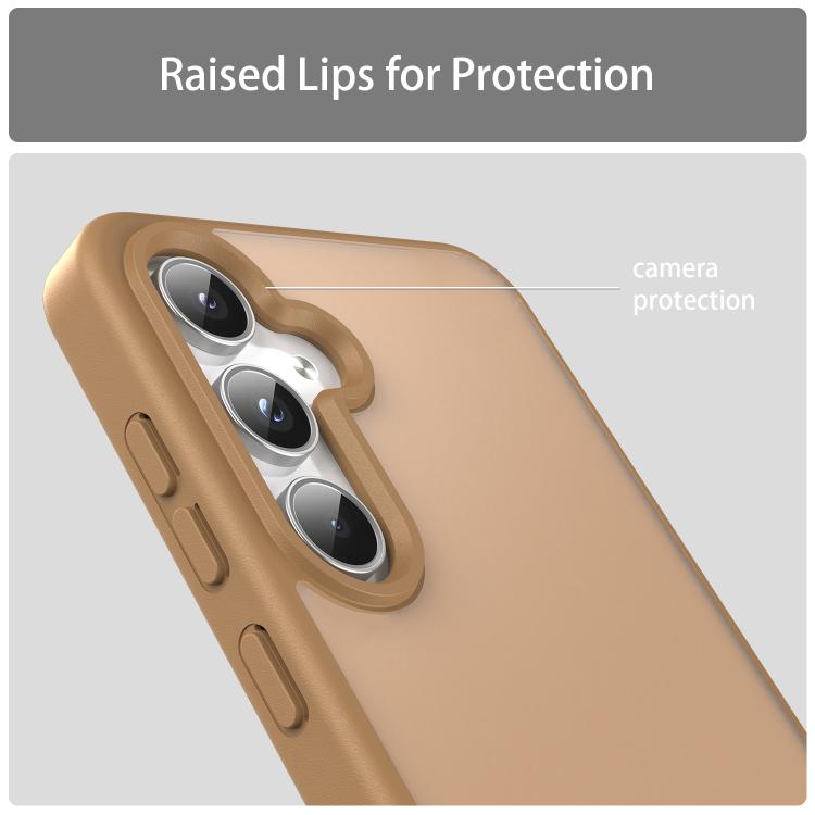 Funda híbrida de TPU translúcida y esmerilada para Samsung Galaxy A55 5G (Dorado desierto)