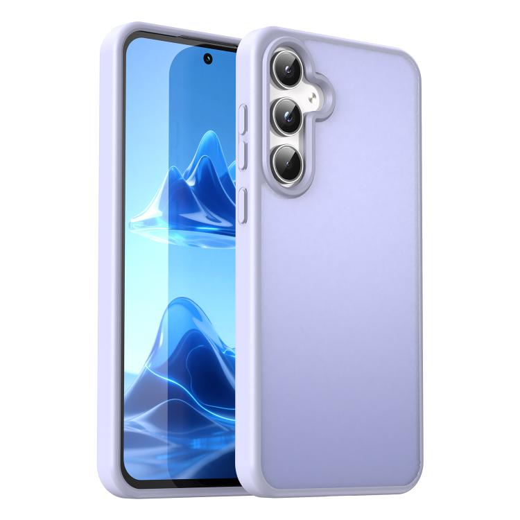 Funda híbrida de TPU translúcida y esmerilada para Samsung Galaxy A55 5G (lavanda)