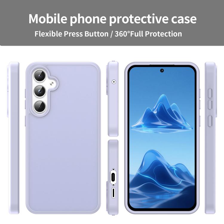 Funda híbrida de TPU translúcida y esmerilada para Samsung Galaxy A55 5G (lavanda)