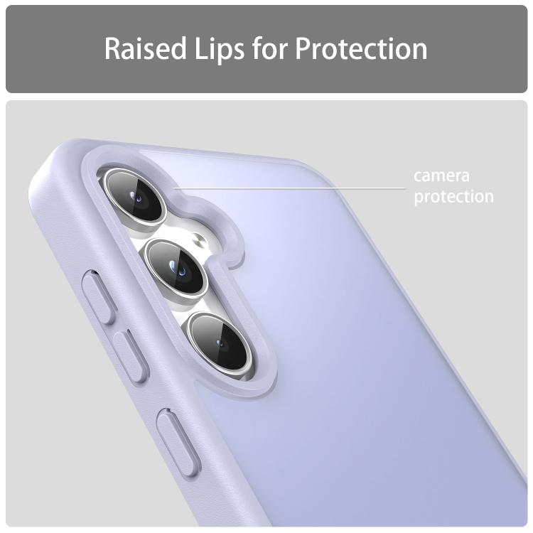 Funda híbrida de TPU translúcida y esmerilada para Samsung Galaxy A55 5G (lavanda)