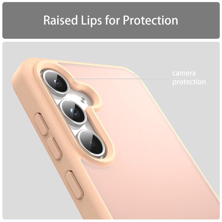 Funda híbrida de TPU translúcida y esmerilada para Samsung Galaxy A55 5G, serie Fanying (polvo rojo)