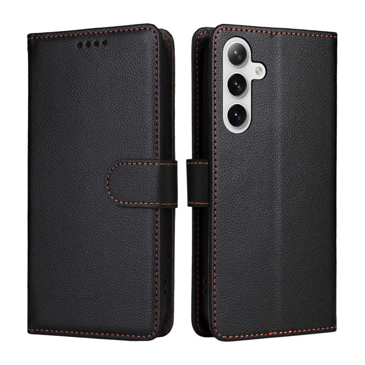 Funda de cuero con textura Litchi y bloqueo RFID para Samsung Galaxy S25+ / S24+ 5G (negro)
