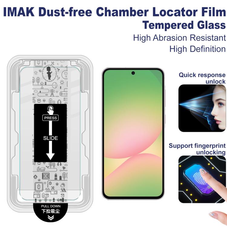 Para Samsung Galaxy A36 5G / A56 5G imak Localizador de cámara libre de polvo Serie H Película de vidrio templado