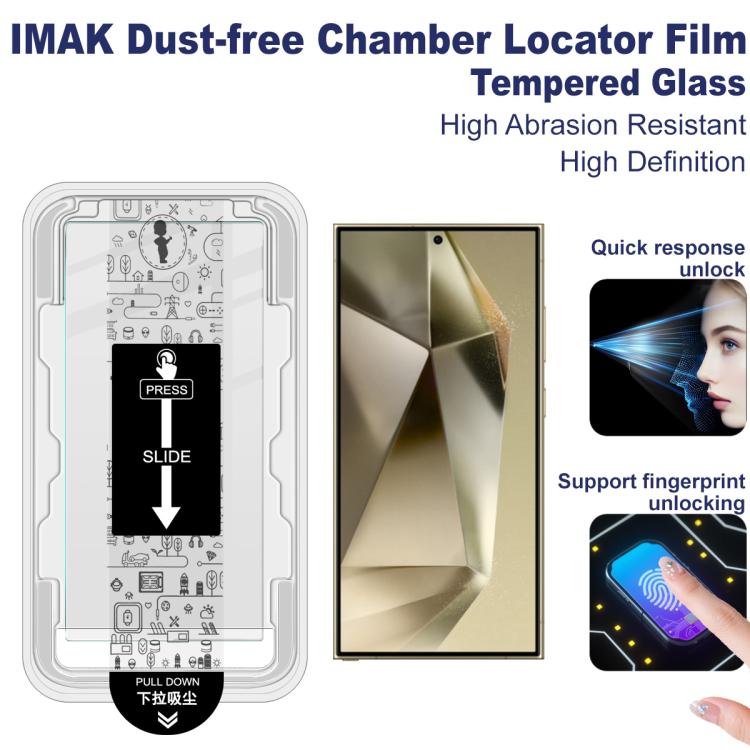 Para Samsung Galaxy S24 Ultra 5G imak Localizador de cámara libre de polvo Serie H Película de vidrio templado