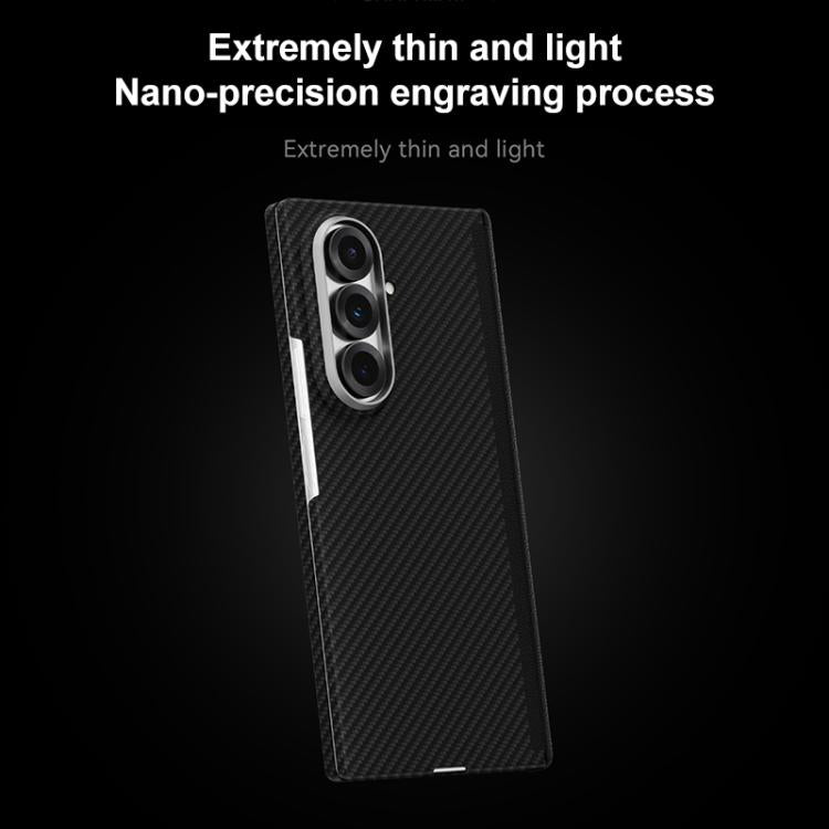 Funda MagSafe de fibra de carbono de grano fino 600D para Samsung Galaxy Z Fold7 5G (negra)