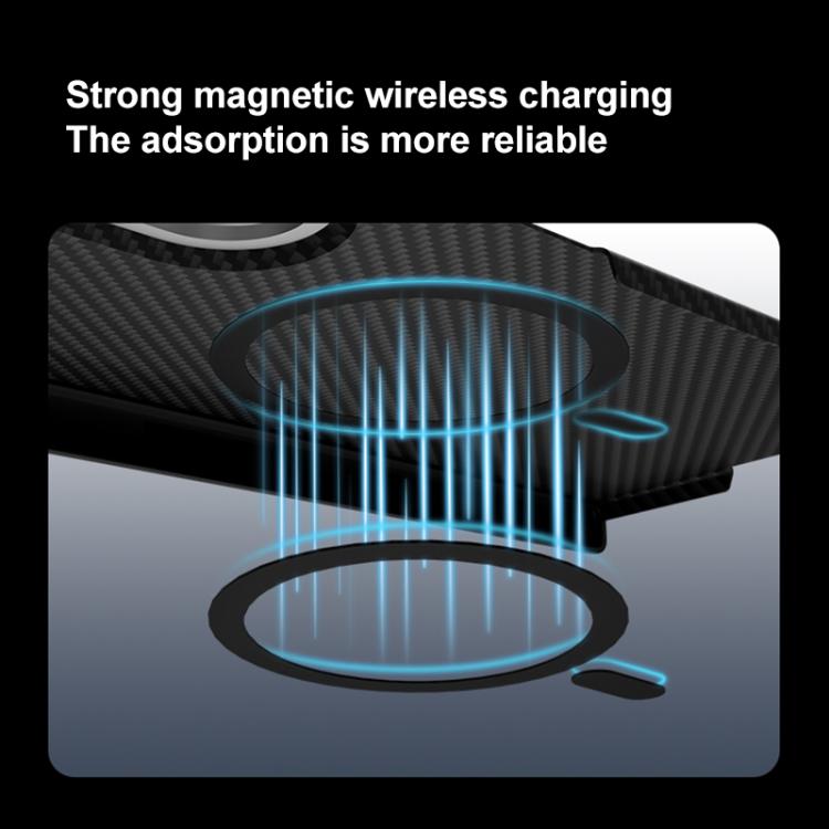 Funda MagSafe de fibra de carbono de grano fino 600D para Samsung Galaxy Z Fold7 5G (negra)