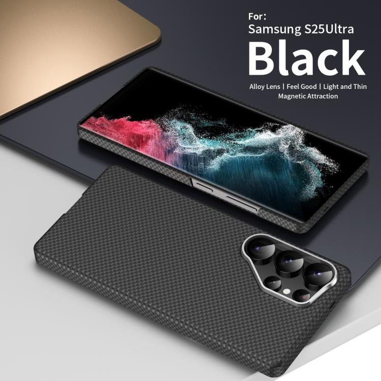 Funda magnética de nanofibra MagSafe para Samsung Galaxy S25 Ultra 5G (negra)