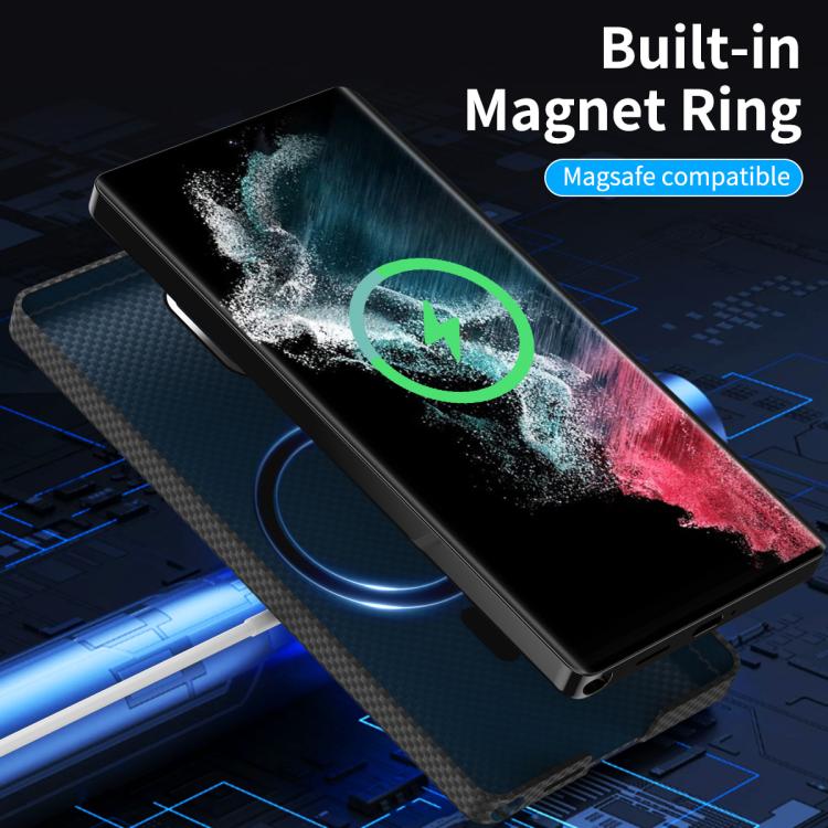Funda magnética de nanofibra MagSafe para Samsung Galaxy S25 Ultra 5G (azul)