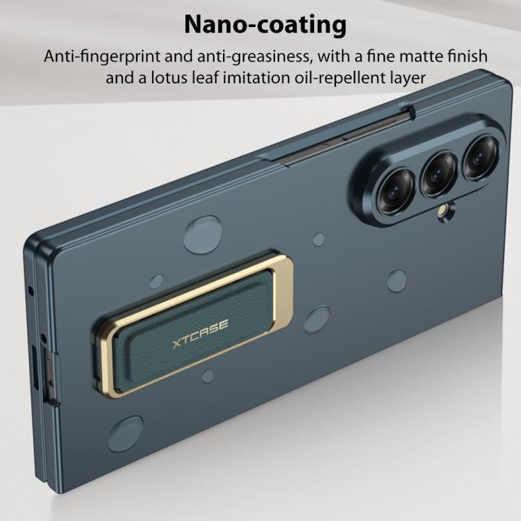 Funda ultrafina con correa de muñeca integrada y soporte giratorio para Samsung Galaxy Z Fold7 5G GKK (plateada)