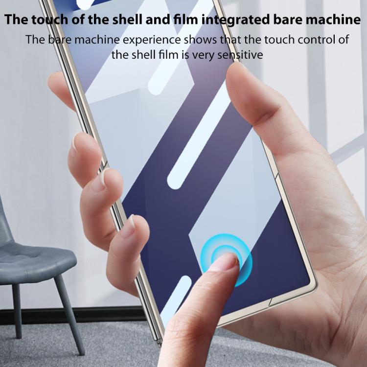Funda ultrafina con correa de muñeca integrada y soporte giratorio para Samsung Galaxy Z Fold7 5G GKK (plateada)