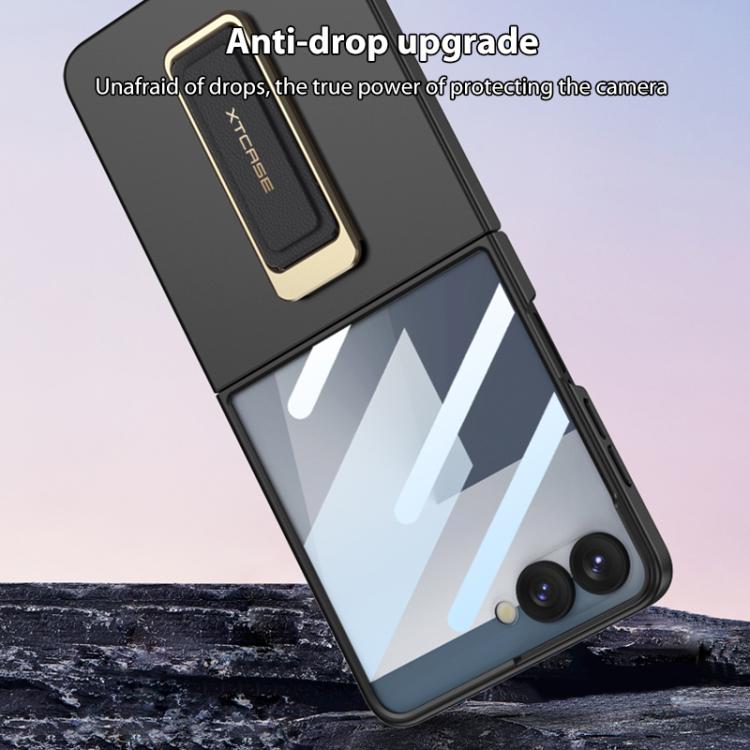 Funda ultrafina con correa de muñeca integrada y soporte giratorio para Samsung Galaxy Z Flip7 5G GKK (verde)
