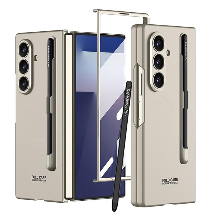 Funda ultrafina GKK para Samsung Galaxy Z Fold7 5G con ranura para bolígrafo (no incluye bolígrafo) (gris titanio)