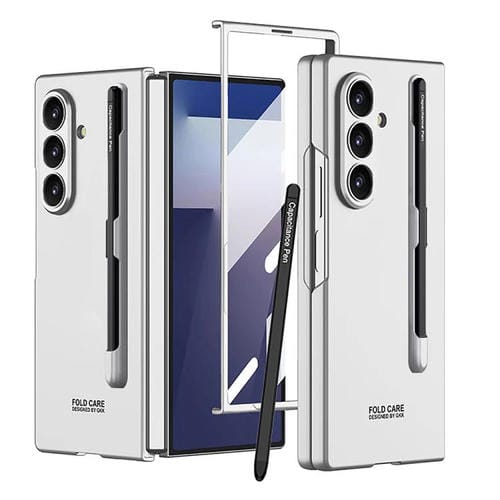 Funda ultrafina GKK para Samsung Galaxy Z Fold7 5G con ranura para bolígrafo (no incluye bolígrafo) (plateada)