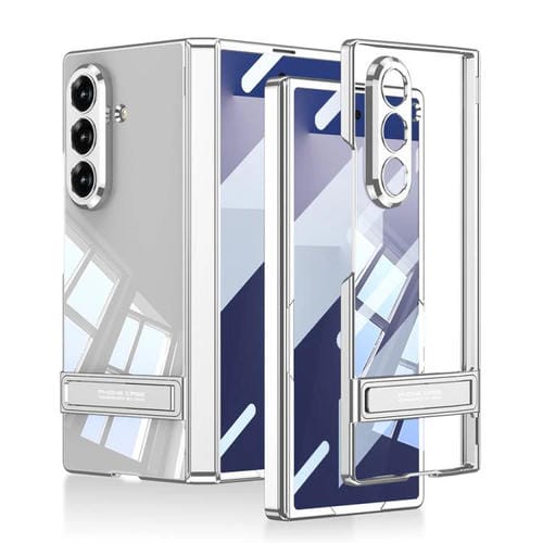 Funda magnética integrada Triumph Phantom con soporte GKK para Samsung Galaxy Z Fold7 5G (plateada)