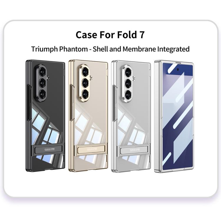 Funda magnética integrada Triumph Phantom con soporte GKK para Samsung Galaxy Z Fold7 5G (plateada)