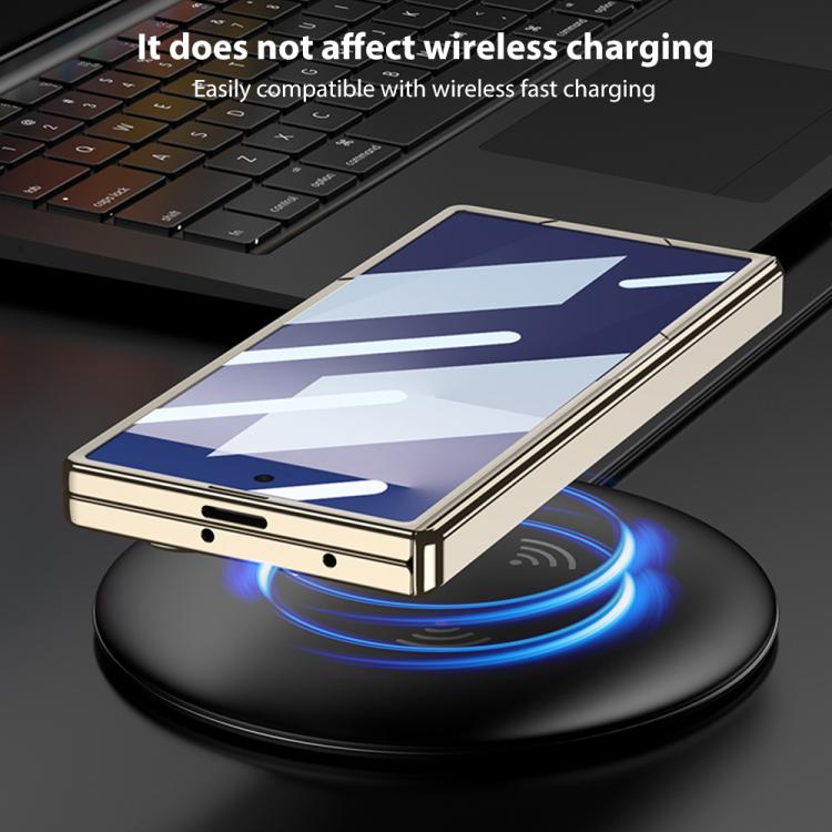 Funda de cuero magnética Triumph Phantom integrada GKK con soporte para Samsung Galaxy Z Fold7 5G (fibra de carbono)