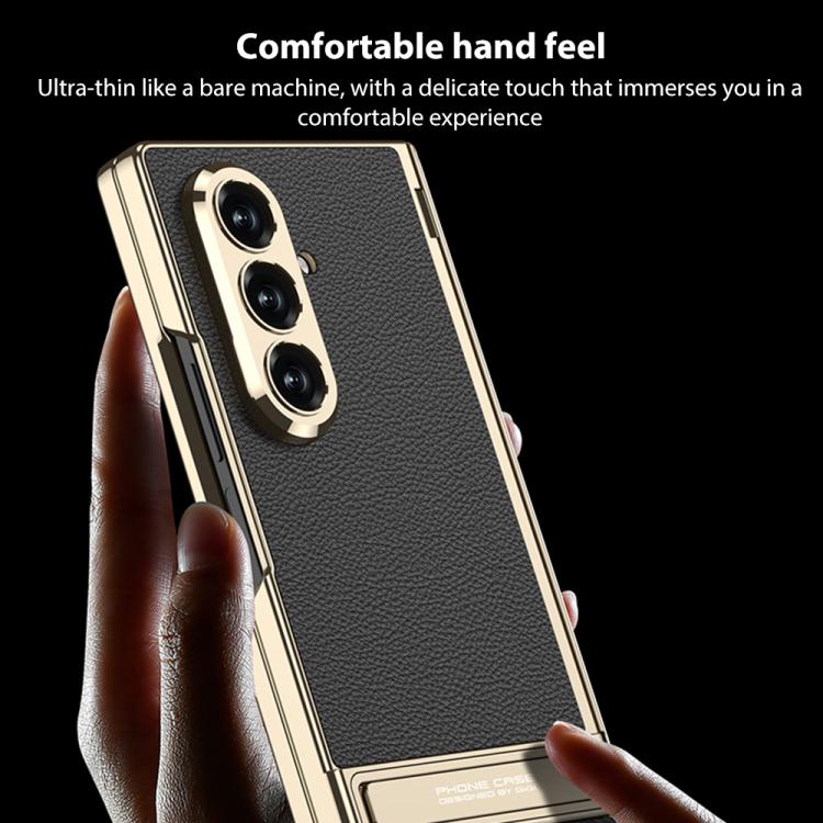 Funda de cuero magnética Triumph Phantom integrada GKK con soporte para Samsung Galaxy Z Fold7 5G (fibra de carbono)