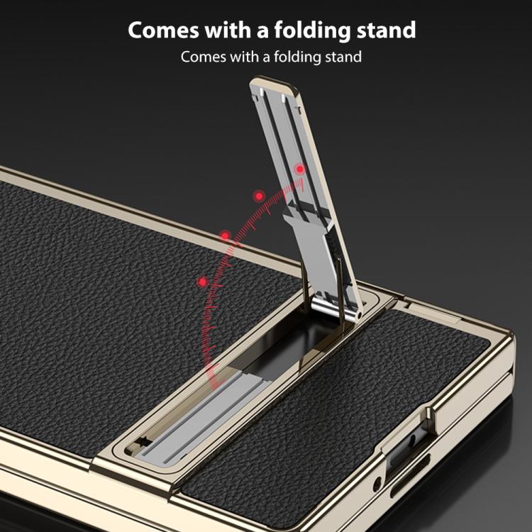 Funda de cuero magnética Triumph Phantom integrada GKK con soporte para Samsung Galaxy Z Fold7 5G (fibra de carbono)