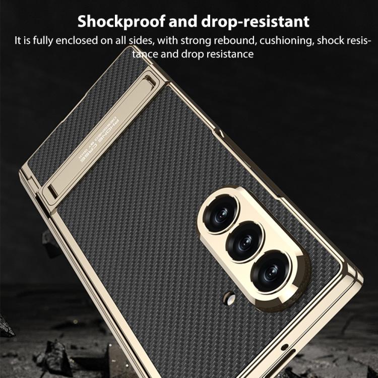 Funda de cuero magnética Triumph Phantom integrada GKK con soporte para Samsung Galaxy Z Fold7 5G (gris titanio)