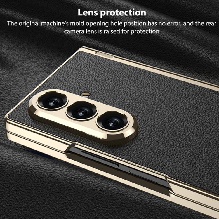Funda de cuero magnética Triumph Phantom integrada GKK con soporte para Samsung Galaxy Z Fold7 5G (gris titanio)