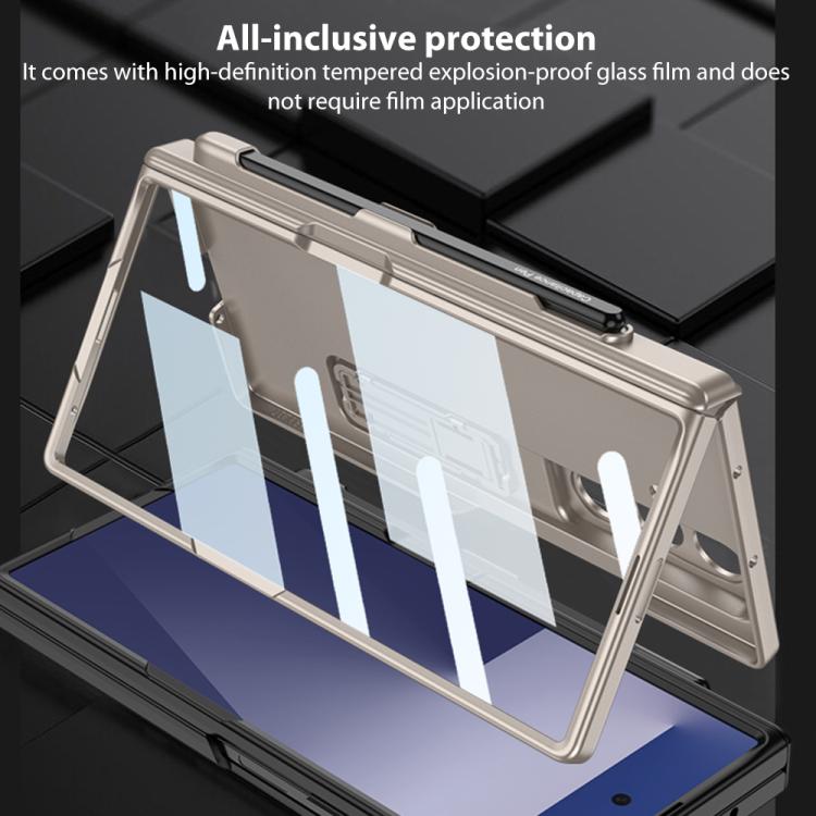 Funda plegable magnética GKK para Samsung Galaxy Z Fold7 5G con ranura para bolígrafo (gris)