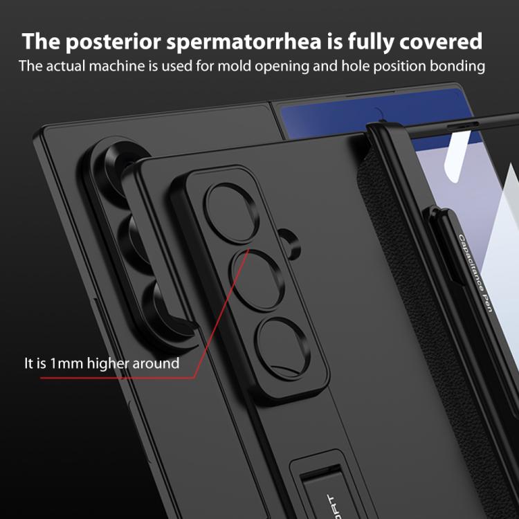 Funda plegable magnética GKK para Samsung Galaxy Z Fold7 5G con ranura para bolígrafo (plateada)