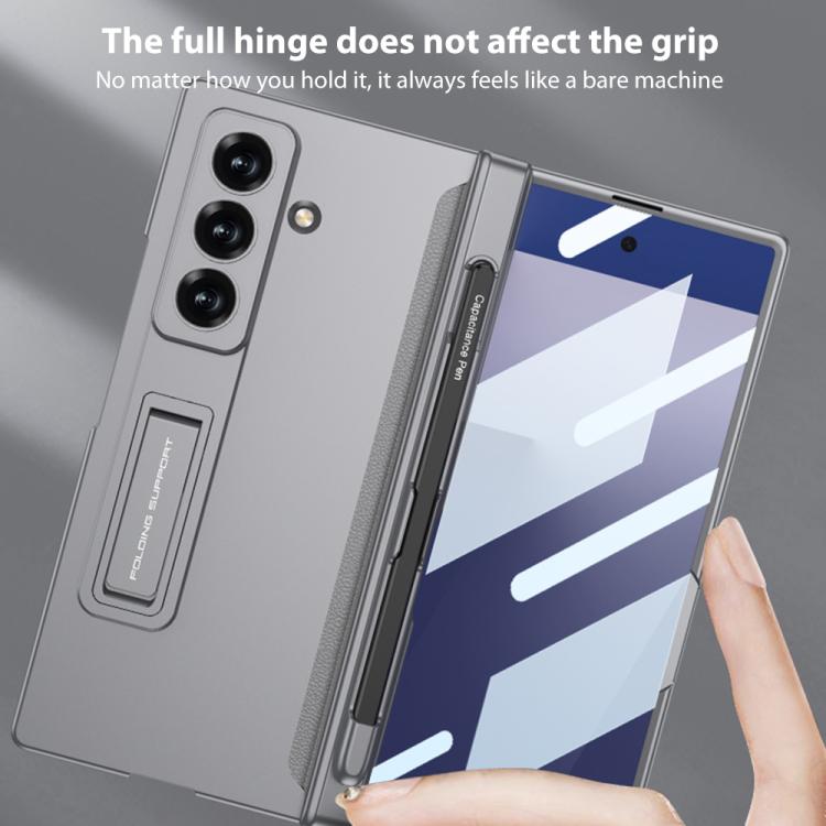 Funda plegable magnética GKK para Samsung Galaxy Z Fold7 5G con ranura para bolígrafo (plateada)