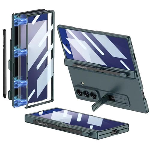 Funda plegable magnética GKK para Samsung Galaxy Z Fold7 5G con ranura para bolígrafo (verde)