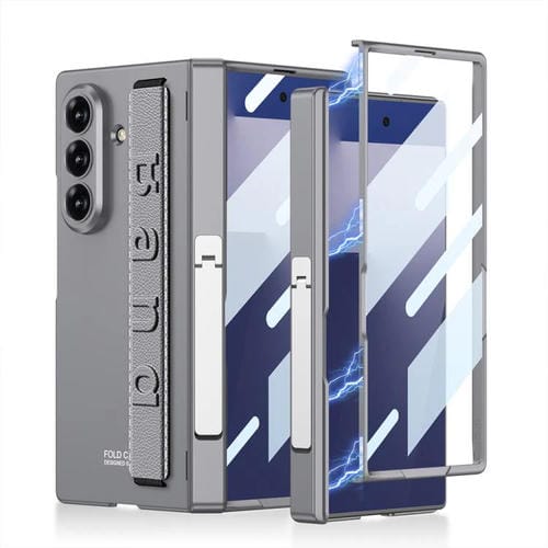 Funda plegable magnética con bisagras y soporte lateral para Samsung Galaxy Z Fold7 5G GKK (gris)