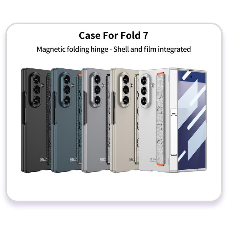 Funda plegable magnética con bisagras y soporte lateral para Samsung Galaxy Z Fold7 5G GKK (plateada)